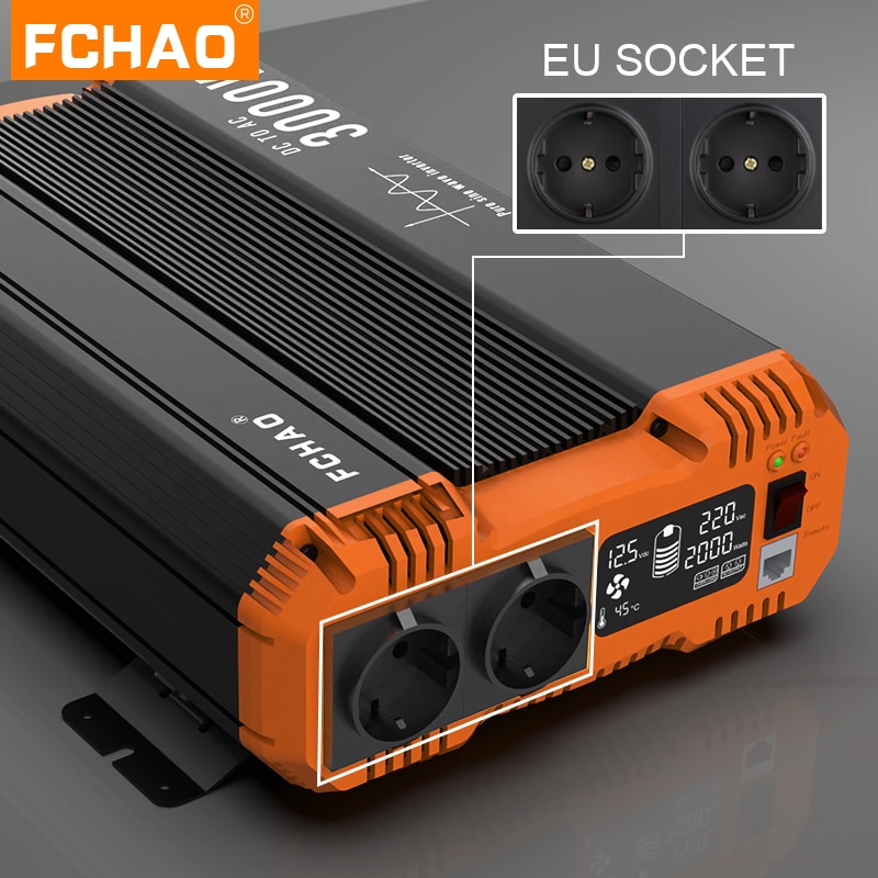 Invertor auto, FCHAO, 6000W, 24V, LCD, Multicolor - eMAG.ro