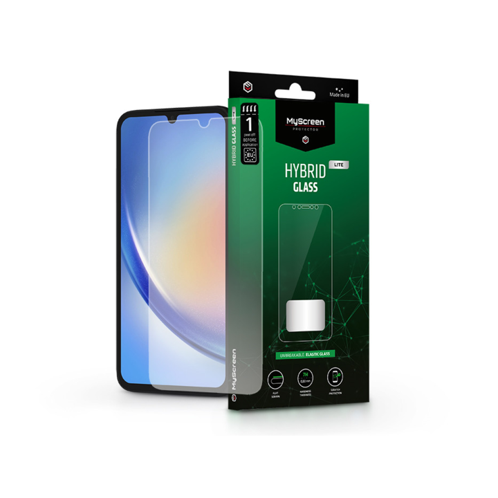 Samsung SM-A346 Galaxy A34 5G гъвкав стъклен протектор за екран - MyScreen Protector Hybrid Glass Lite - прозрачен (LA-2301)