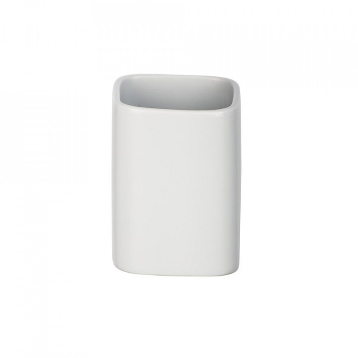 Fehér kerámia fogkefe tartó 7x9 cm Hexa Weko