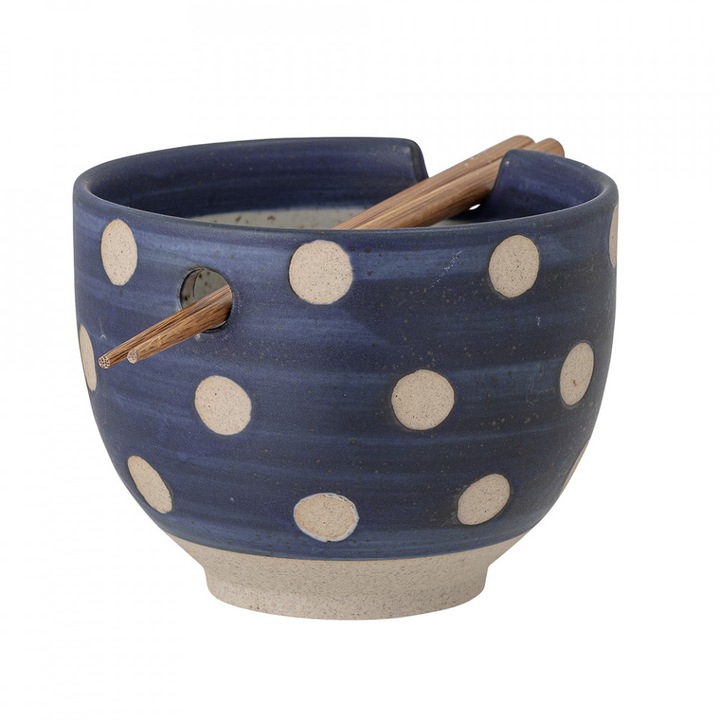 Set bol si 2 betisoare chinezesti din ceramica Masami Bloomingville