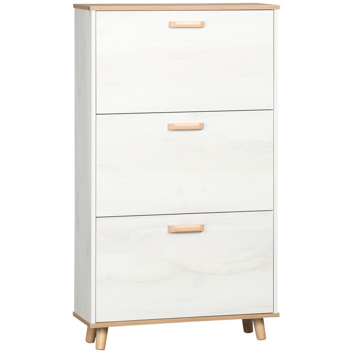 Шкаф за обувки, Homcom, ПДЧ, 70x23,5x122 см, Бял