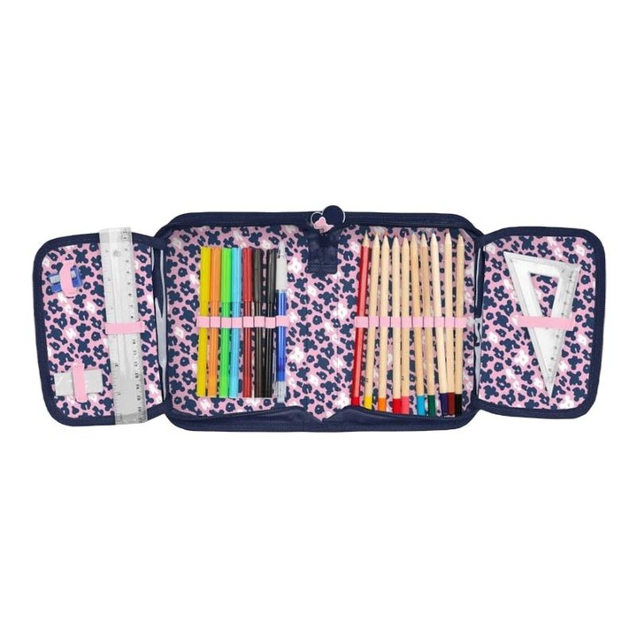 Моливник, PASO, модел Мини Маус, PVC, 19,5 x 13 x 3,5 см, син/розов