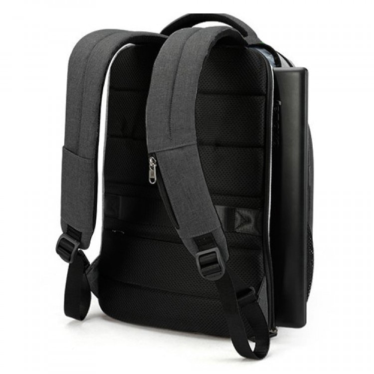 Rucsac laptop 15.6" smart casual, impermeabil, cu port USB si buzunar antifurt, Tigernu, 45x31x19 cm, Negru