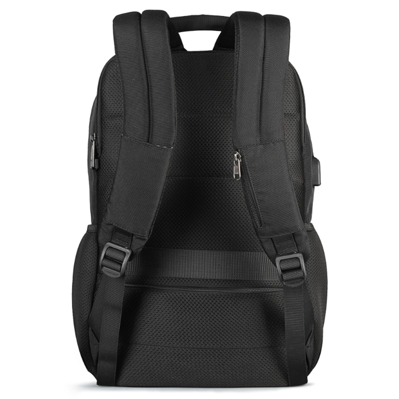 Rucsac laptop 15.6" smart casual, impermeabil, cu port USB si buzunar antifurt, Tigernu, 43x30x15 cm, Negru