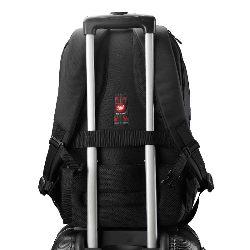 Rucsac laptop 15.6" smart casual, impermeabil, cu port USB, Tigernu, 47x30x18 cm, Negru