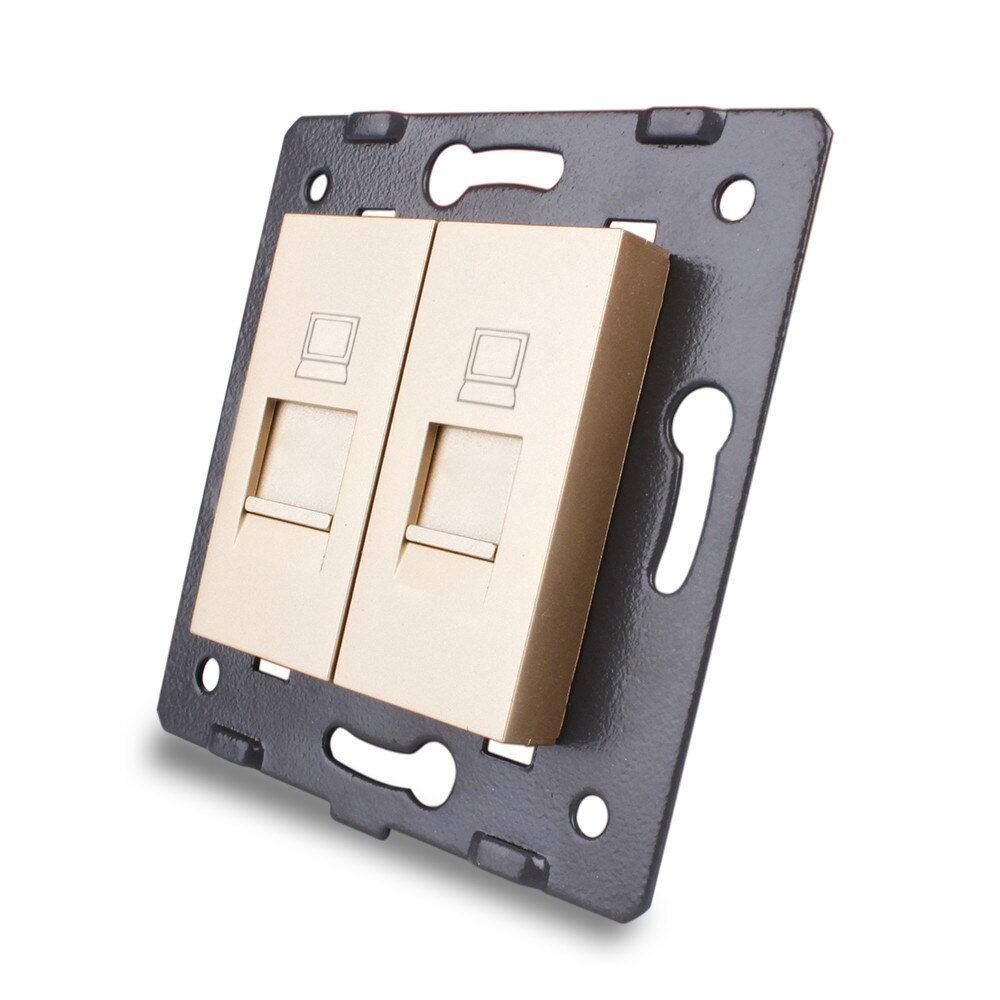 Priza dubla internet Livolo, Auriu