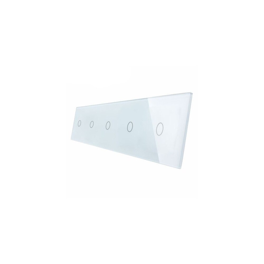 Panou 5 intrerupatoare simple cu touch Livolo din sticla, Alb (Modulul intrerupatorului nu este inclus in pret)