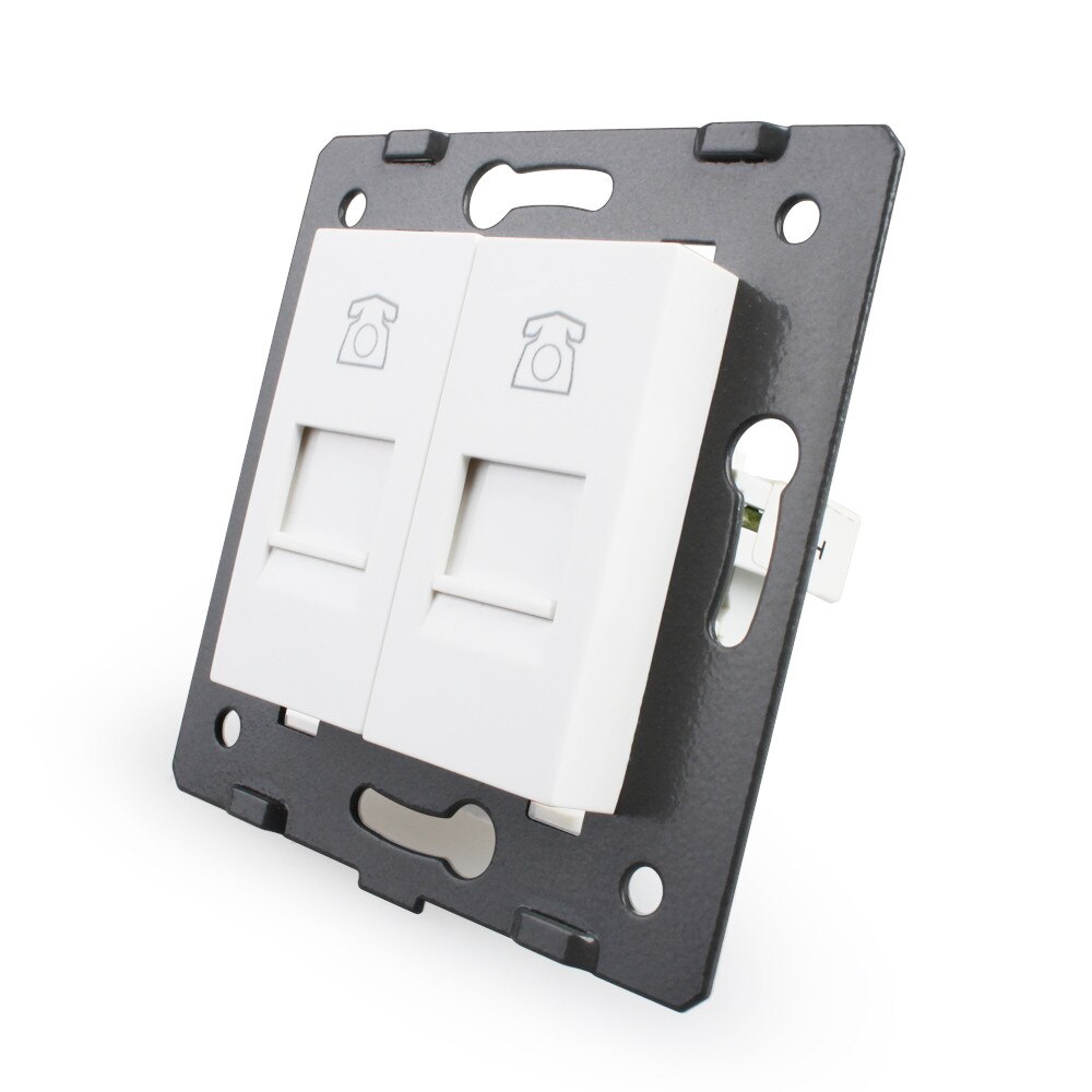 Priza dubla telefon Livolo, Alb