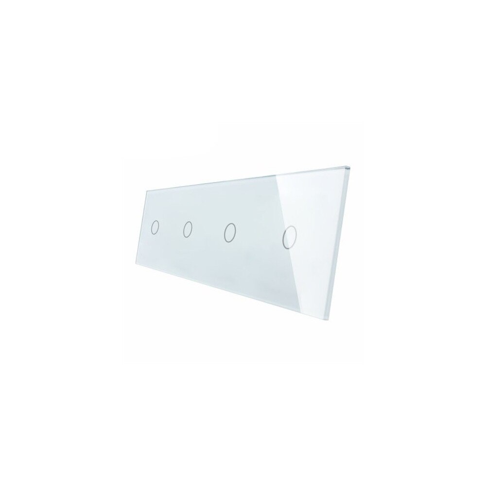 Panou 4 intrerupatoare simple cu touch Livolo din sticla, Alb (Modulul intrerupatorului nu este inclus in pret)