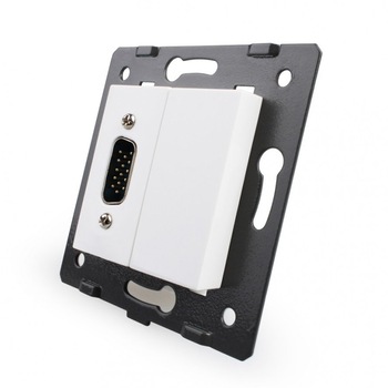 Priza cu mufa VGA tata 15 pini Livolo, Alb Priza cu mufa VGA tata 15 pini Livolo, Alb