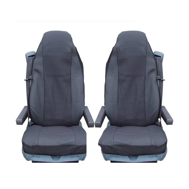 Set huse scaun auto Flexzon Lux pentru camion SCANIA 4 114, 124, 144, 164, 94, negru