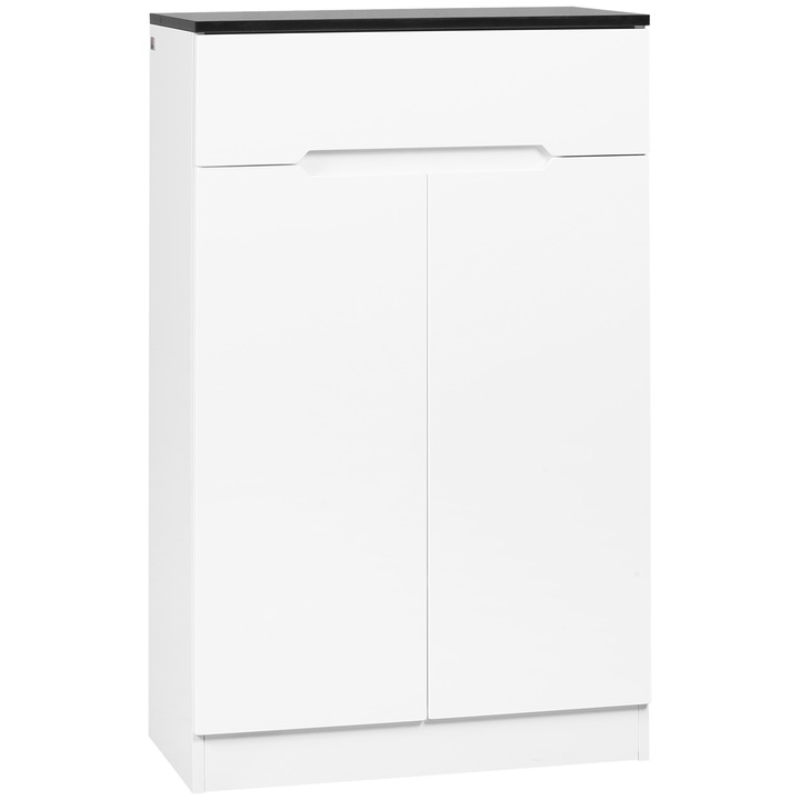 Поставка за обувки, Homcom, PAL, 60x32x100 см, бяло/черно