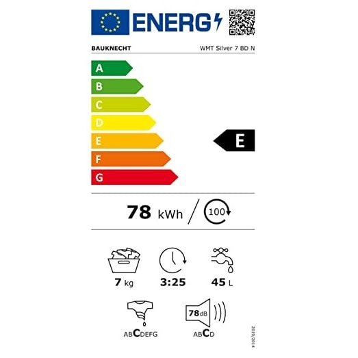Masina de spalat rufe verticala, Bauknecht, Clasa energetica E, 7 kg, 1200 rpm, Argintiu