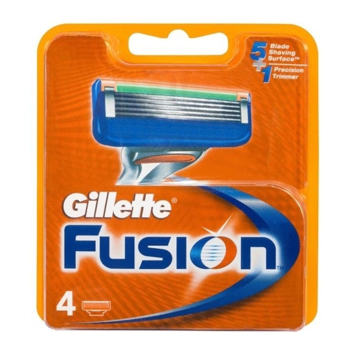 Set de 4 rezerve lame Fusion, Gillette, 5 lame