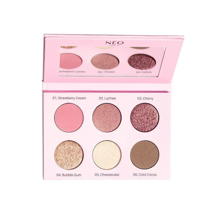Paleta farduri de pleoape, NEO Make Up, Rose, 9g