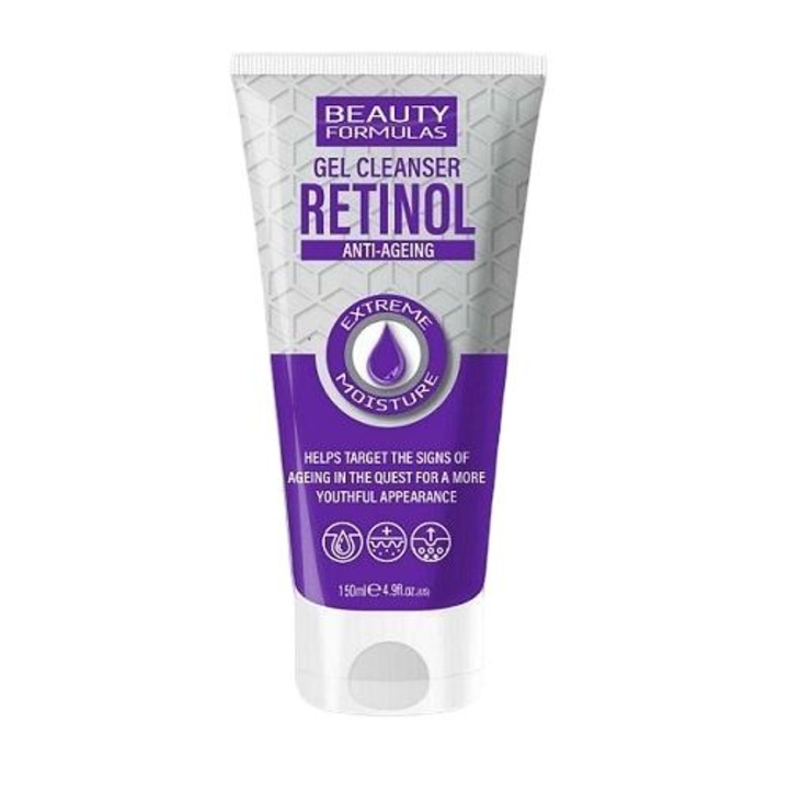 Öregedésgátló tisztító gél retinollal, Beauty Formulas, 150 ml
