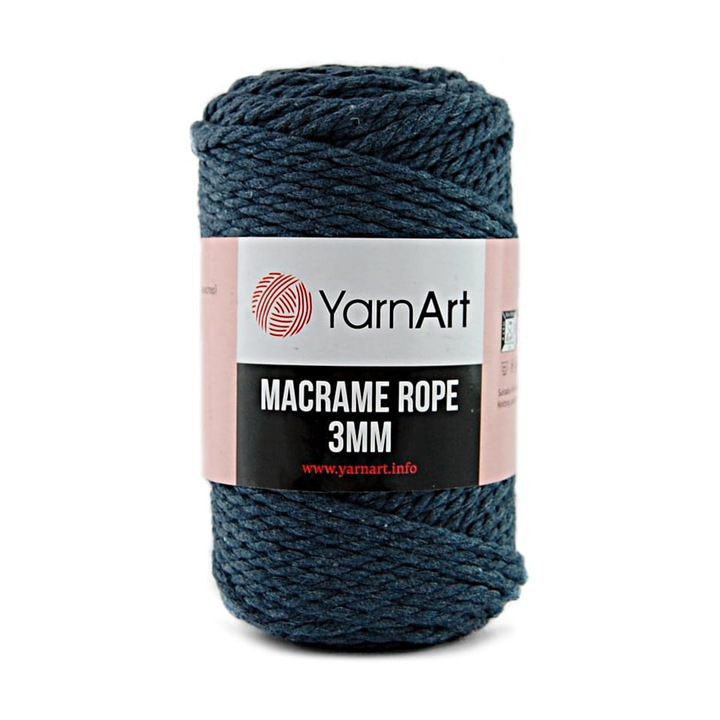 Fir textil, YarnArt, Bumbac, 63m, Albastru inchis