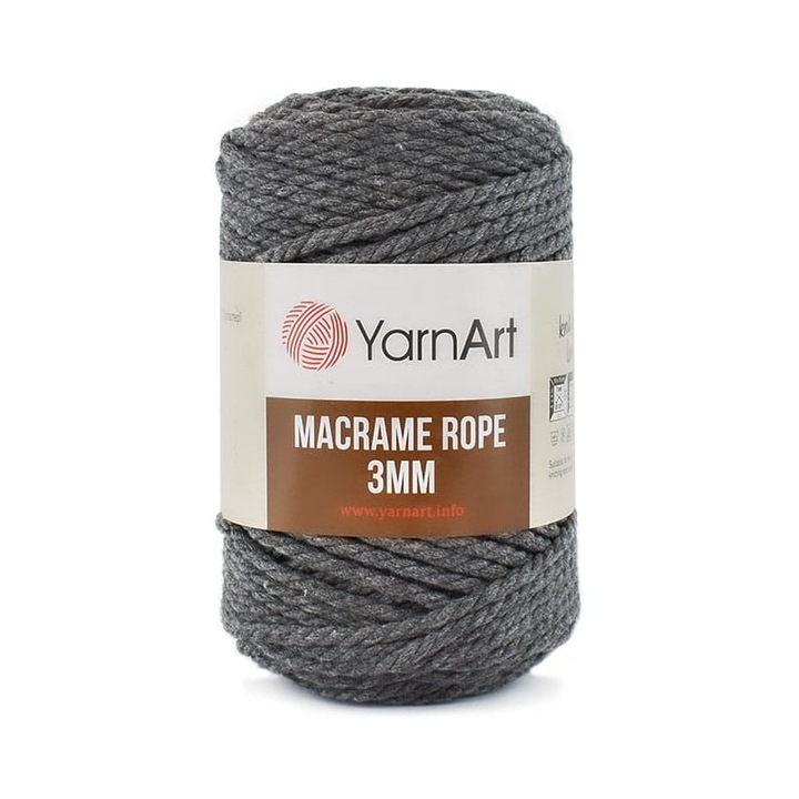 Textilszál, YarnArt, Pamut, 63m x 3mm, Grafitszürke