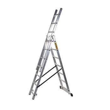 Scara profesionala STRATEGIC din aluminiu 3x7 trepte, lungime 3.25 m, fabricata in UE Scara profesionala STRATEGIC din aluminiu 3x7 trepte, lungime 3.25 m, fabricata in UE