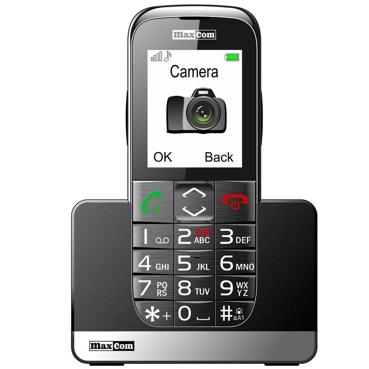 Maxcom MM720BB Klasszikus mobiltelefon, Kártyafüggetlen, Fekete