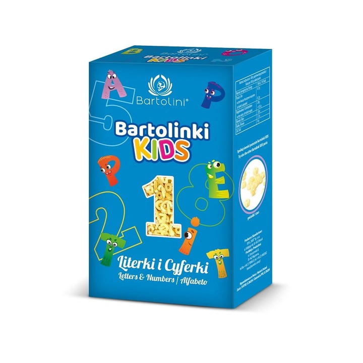 Paste pentru copii Bartolini, Litere si cifre, 250 g