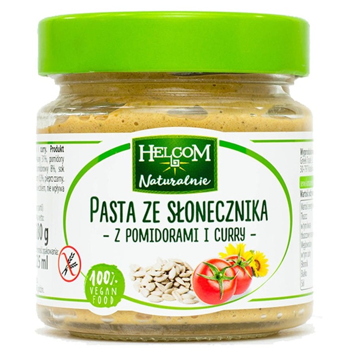 Pasta de floarea soarelui cu rosii/curry, Helcom, 190 g