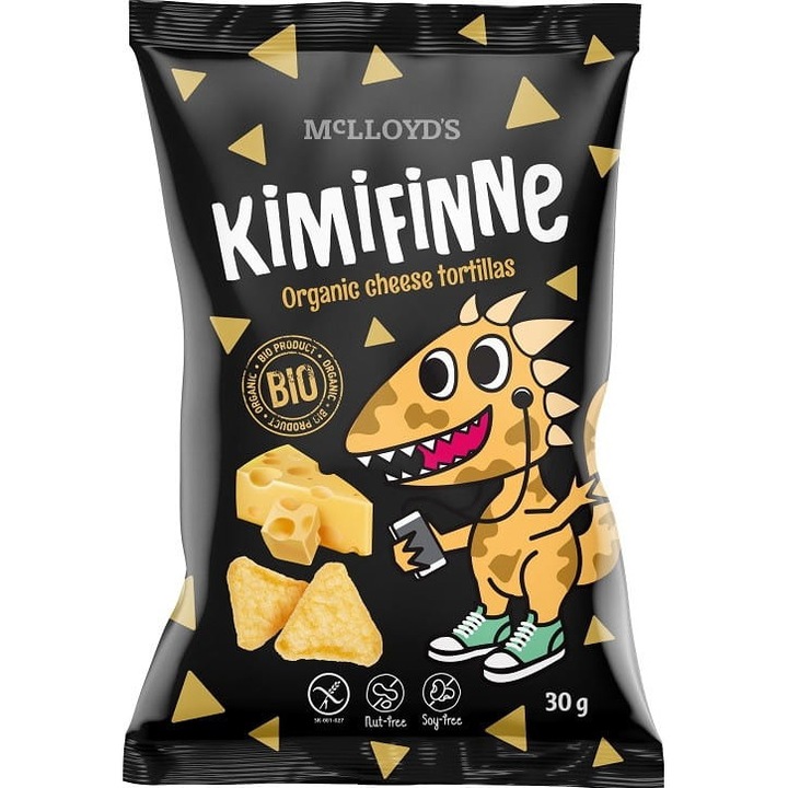 Chips nachos de porumb cu aroma de branza fara gluten, Kimifinne, BIO, 30 g