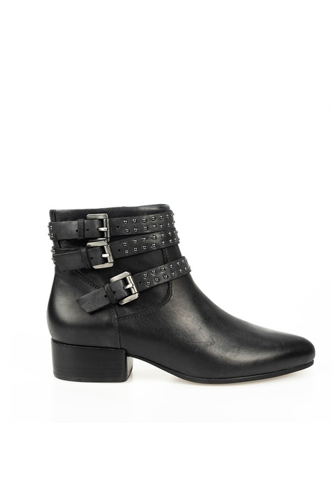 Botine dama, Geox, Piele naturala, Negru, 37.5 EU