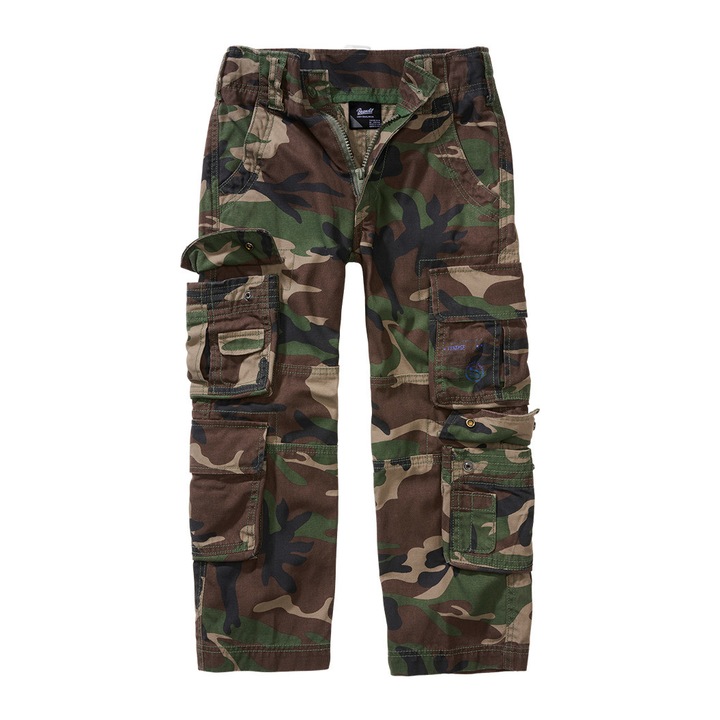 Gyermek nadrág Brandit Pure Trouser, pamut, állítható derék, Camouflage, 123-128 cm