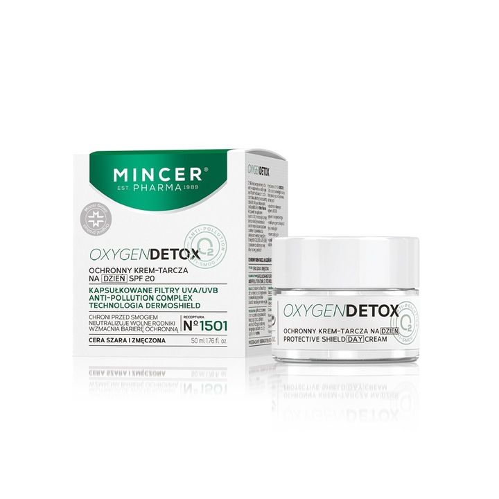 Védő nappali krém Oxygen Detox, Mincer Pharma, SPF 20, 50 ml