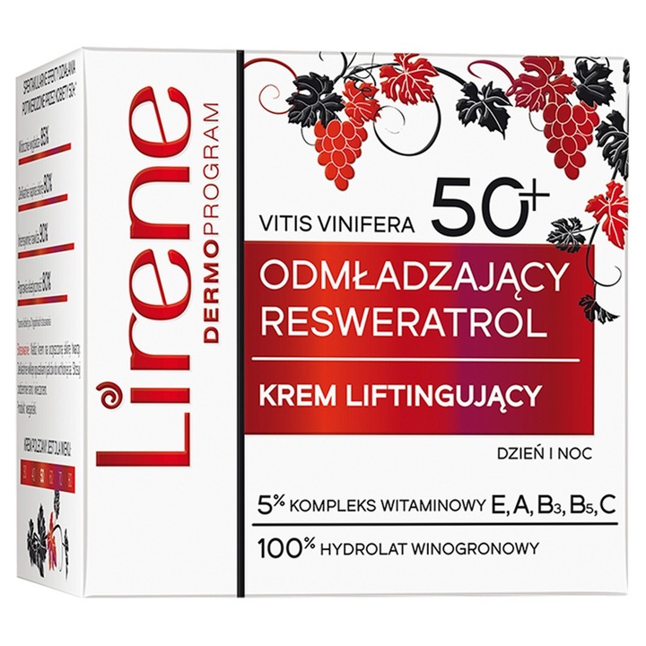 Lirene Resveratol Lifting Cream 50+ crema cu efect de lifting si intarire anti riduri 50 ml