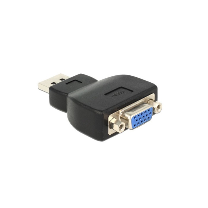 Adaptor, DeLock, Displayport 1.1, Masculin > VGA Femeie, Negru, convertor special