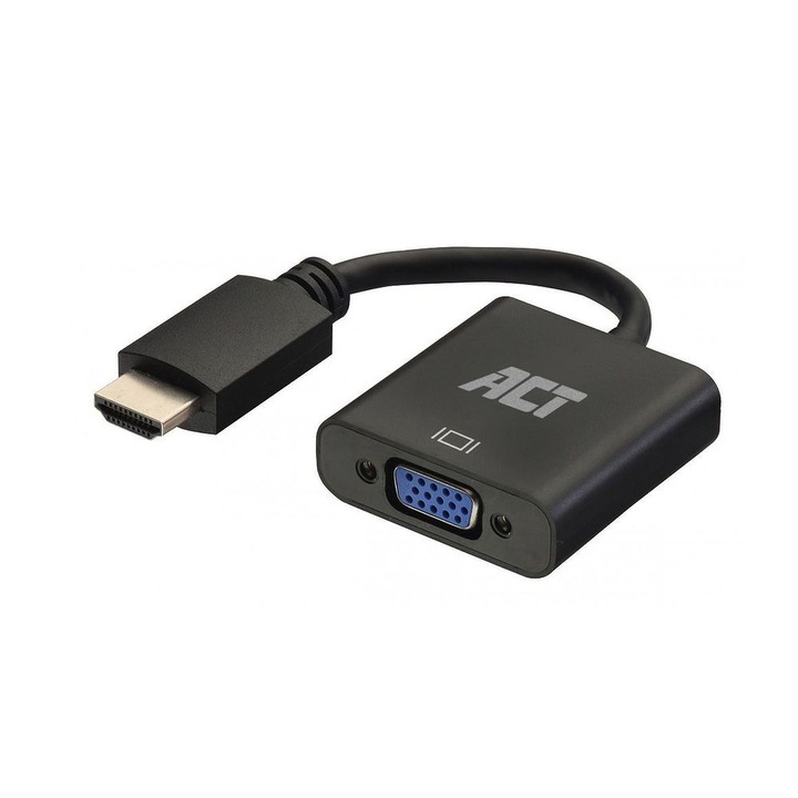 Adaptor HDMI-A tata la VGA mama cu audio ACT AC7535, negru