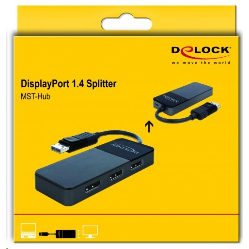 Сплитер, DeLock, DisplayPort 1.4 1 x DisplayPort вход > 3 x изход ...