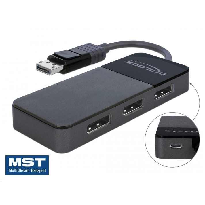 Сплитер, DeLock, DisplayPort 1.4 1 x DisplayPort вход > 3 x изход ...