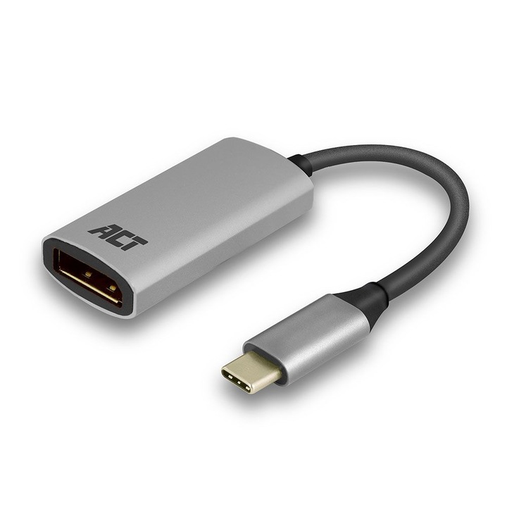 Adaptor AC7030, ACT, USB-C la DisplayPort, 4K, Argintiu