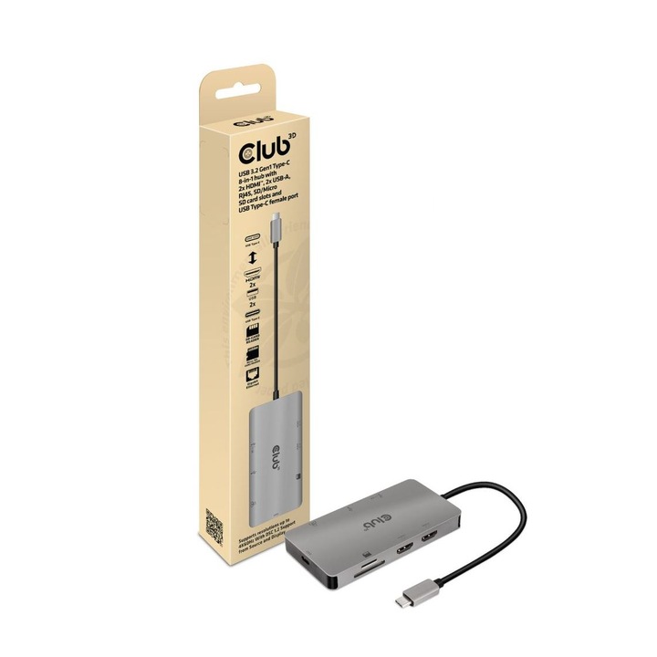 CLUB3D univerzális dokkoló állomás USB 3.2 gen 1 Type-C (CSV-1593) (CSV-1593)