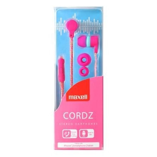 Casti cu fir, Maxell, microfon, roz