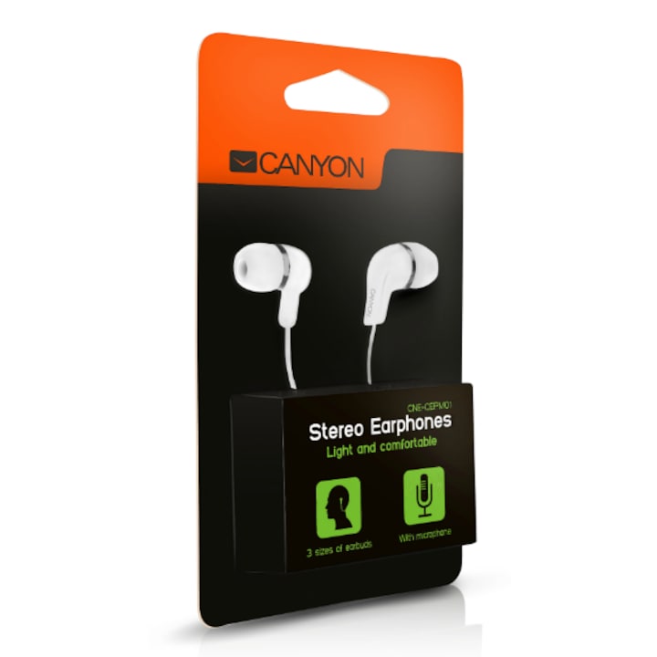 Casti audio telefon, Canyon, Alb