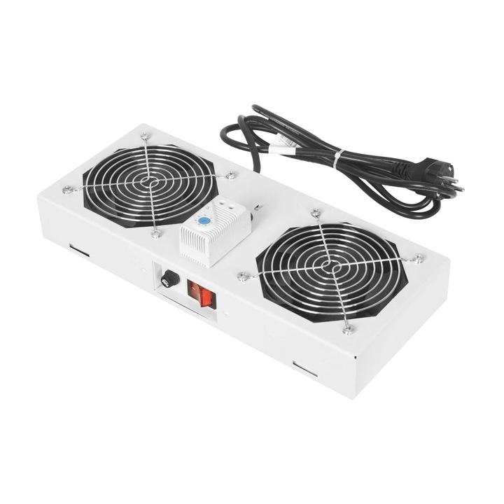 Panou de ventilatie pentru rack server, Digitus, DN-19 FAN-2-WM-T, Alb