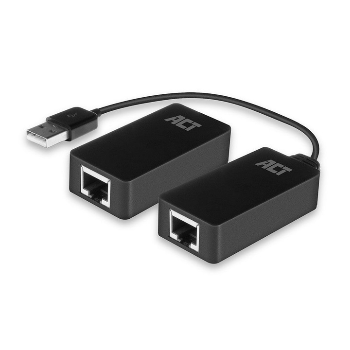 Extender setat pe UTP, ACT, 50m, USB, Negru