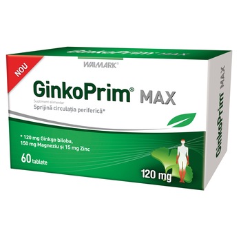 Supliment alimentar GinkoPrim Max 120mg Walmark, 60 tablete Supliment alimentar GinkoPrim Max 120mg Walmark, 60 tablete
