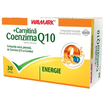 Supliment alimentar Coenzima Q 10 + Carnitina Walmark, 30 capsule. Supliment alimentar Coenzima Q 10 + Carnitina Walmark, 30 capsule.