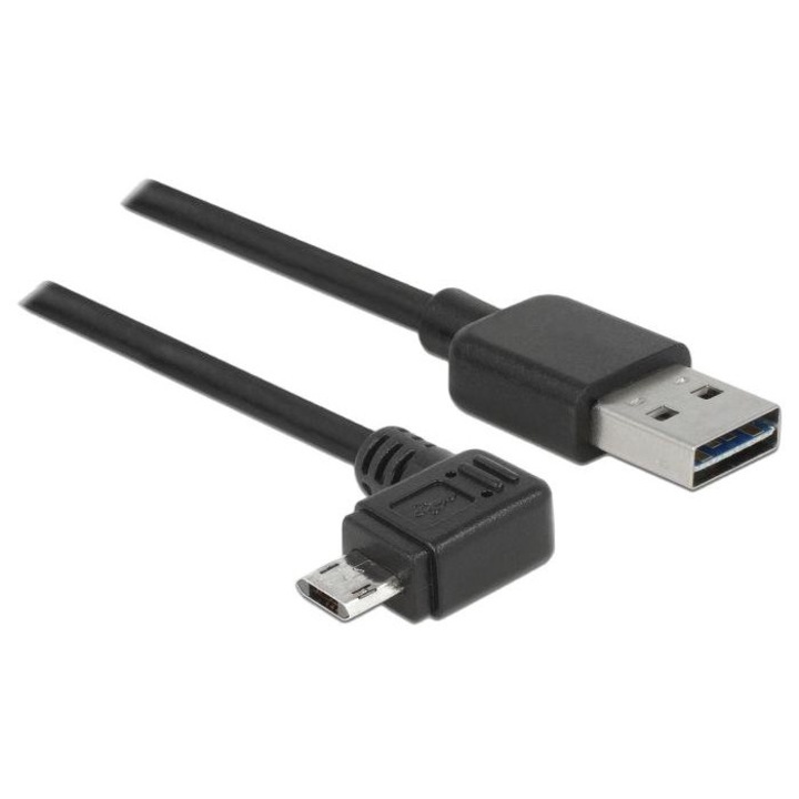 Cablu, DeLock, EASY-USB 2.0 tip A tata > EASY-USB 2.0 tip Micro-B tata, 3m, Negru 83854