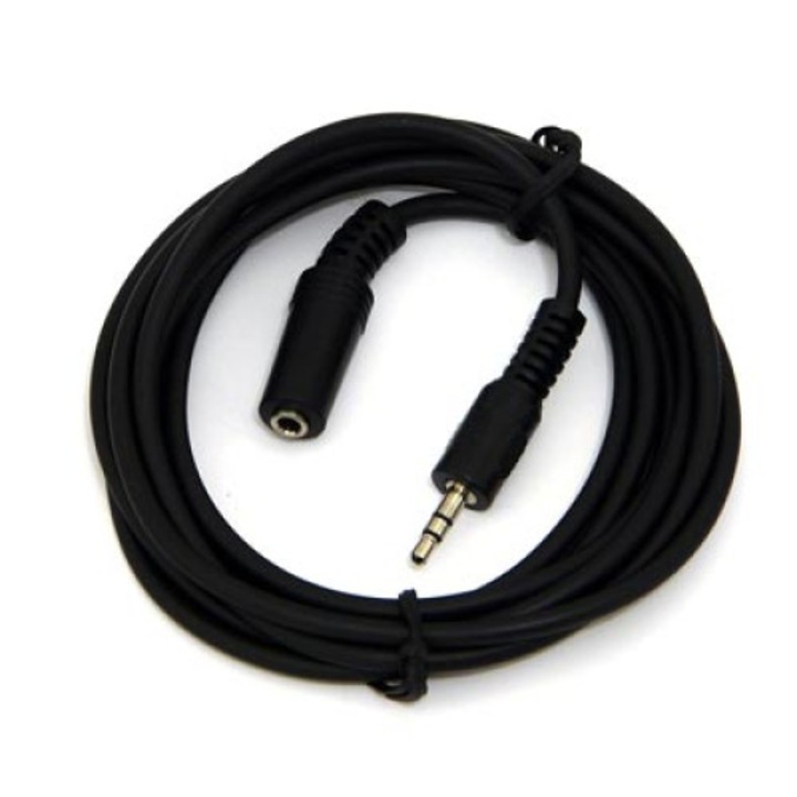 Extensie cablu audio, Jack 3.5, 5m, Negru