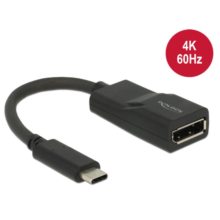 DeLock Adapter USB Type-C male > Displayport female (DP Alt Mode) 4K 60 Hz, 108600, Speciális átalakító