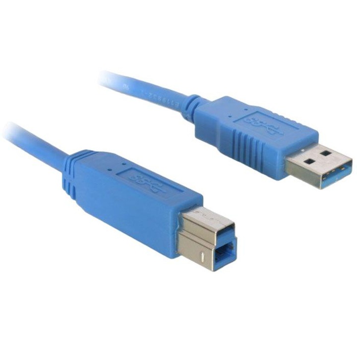 Cablu DeLock, USB 3.0 tip A tata -USB 3.0 tip B tata, 2m, Albastru
