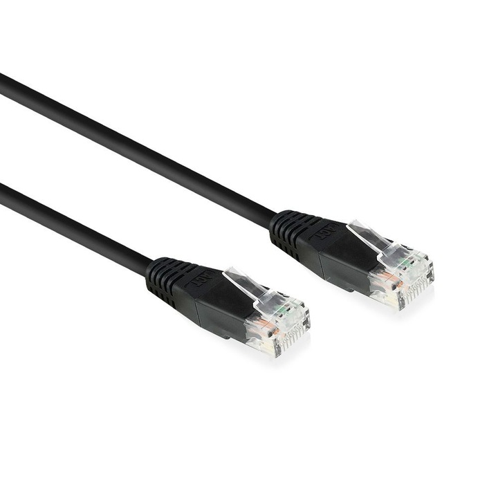 ACT CAT6 U-UTP Patch Cable 2m Black, 201032, Hálózati kábelek