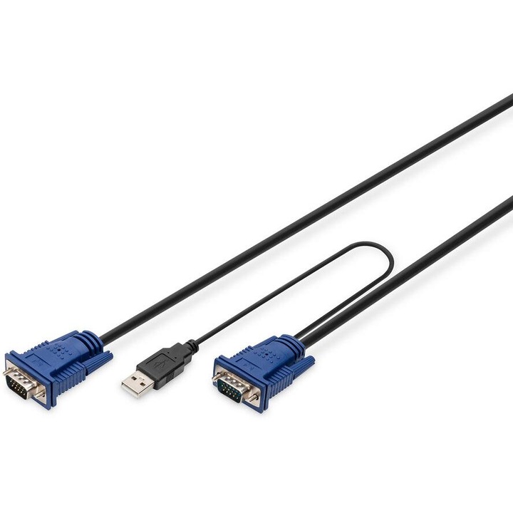 Digitus KVM Cable-Set VGA PS/2-Mouse PS/2-Keyboard USB 5m black (DS-19233)