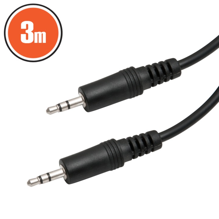 Delight 2 x 3,5 jack audio 3m Black, 53381, Kábel